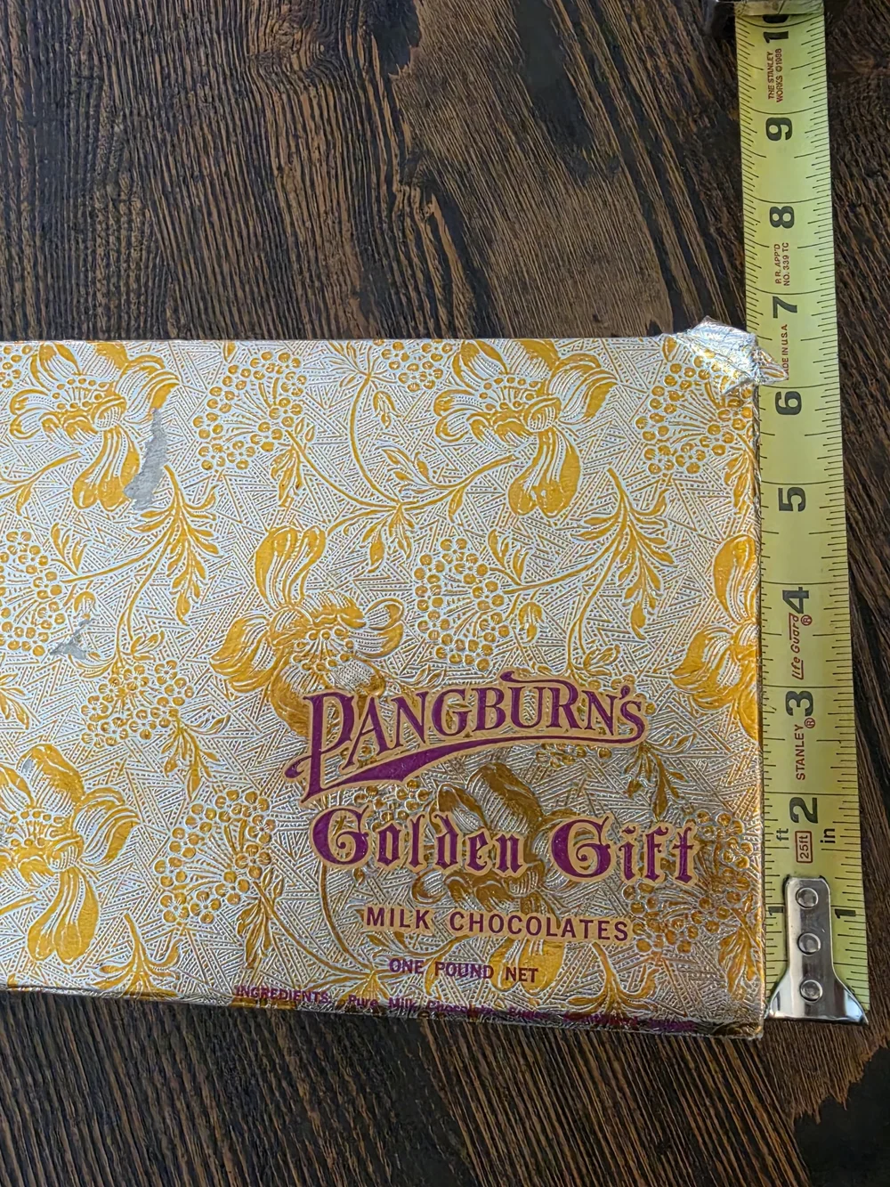 Vintage Pangburn's Golden Gift Milk Chocolates Candy Box Fort Worth Texas 1950s